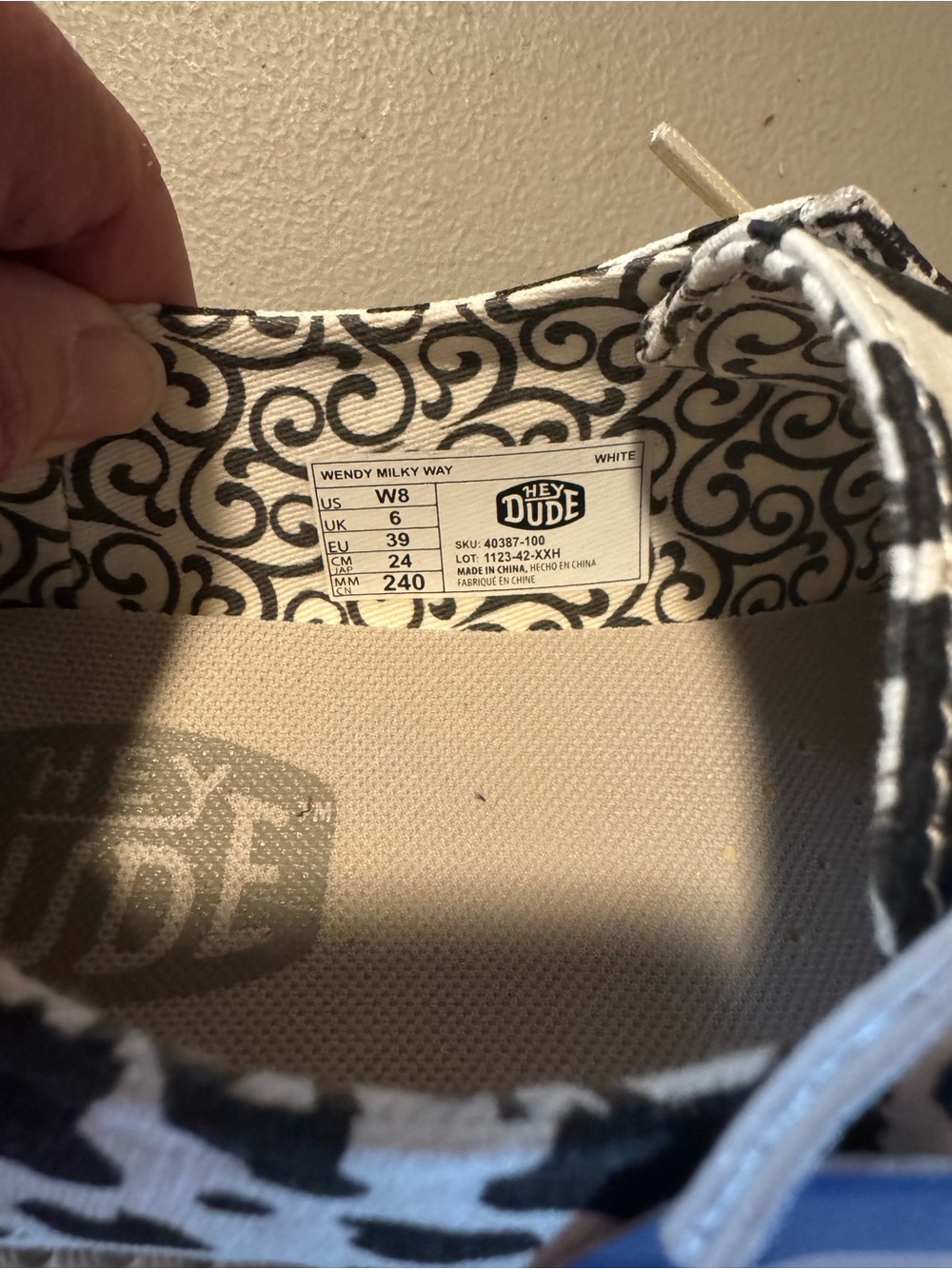 NWT Hey Dude Women’s Cow Print Slip-on Shoes size 8 - Picture 6 of 7